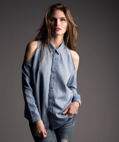 Press Denim top with Soft Shoulder